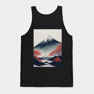 Serene Mount Fuji Sunset - Peaceful River Scenery Tank Top